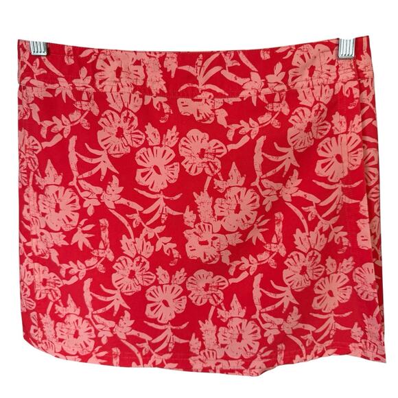 RIPSKIRT Hawaii Orange Floral Beach Coverup Wrap Skirt S Coastal Swimming Surf - Picture 1 of 6